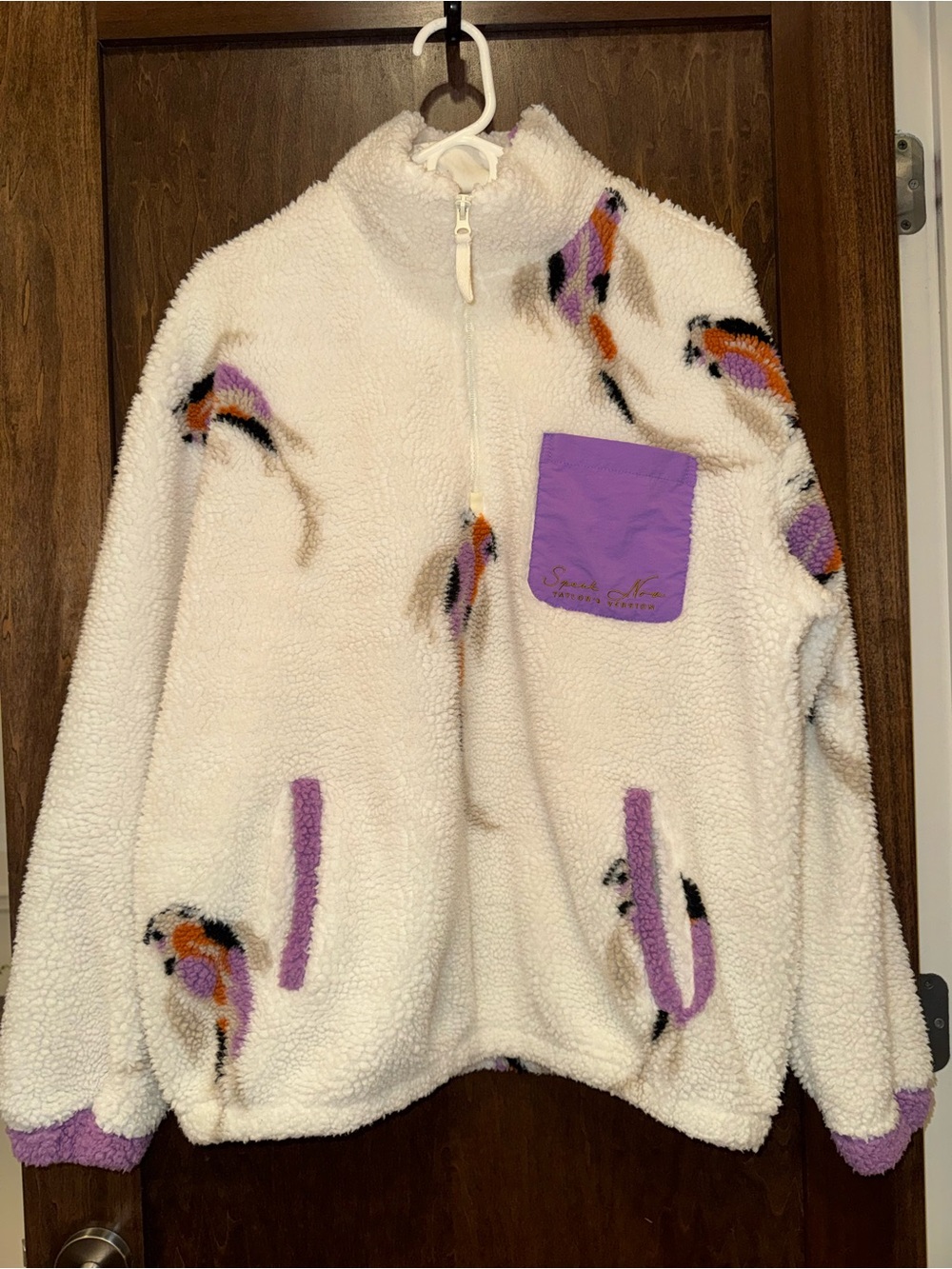 Taylor Swift Koi Fish Sherpa Jacket with Purple Accents